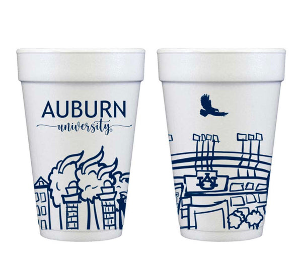 Auburn Skyline Styrofoam Cups [10 pack]