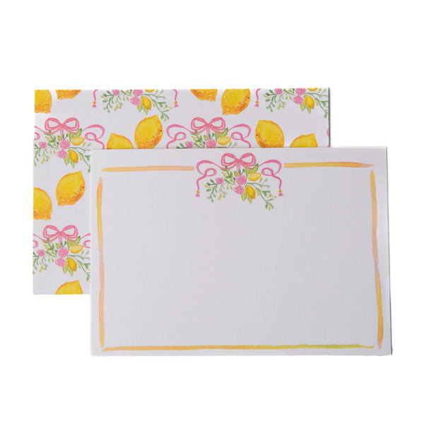Over the Moon Lemon and Bow Notecards