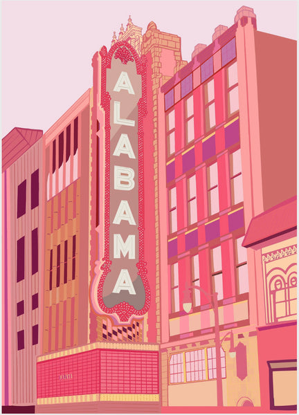 FRAMED-Bailey McCurdy Rosie Alabama Theater Print