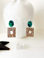 A.Edge Square Dalmatian Earrings
