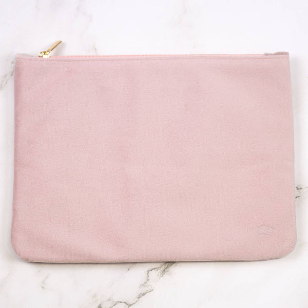 Velvet Cosmetic Bag   Light Pink   9x6.5