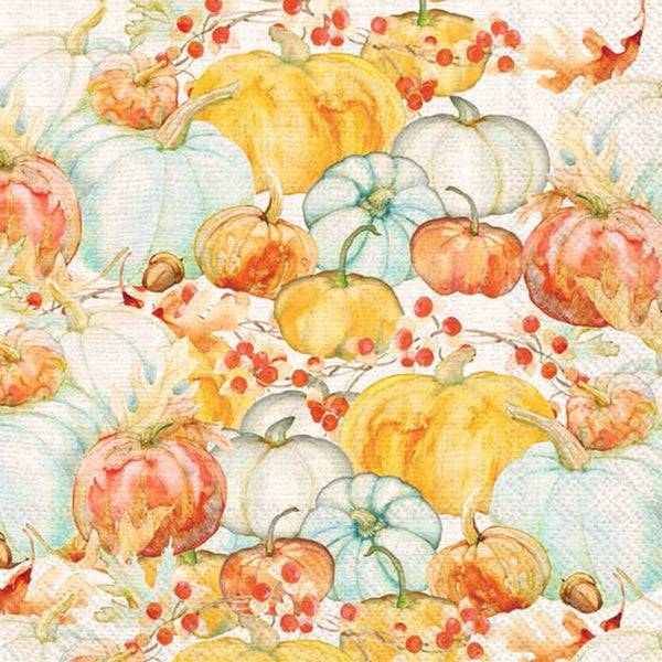 Paper Cocktail Napkins Pack of 20 Watercolor Pumpkins Fall