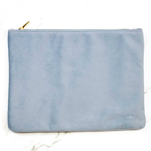 Velvet Cosmetic Bag   Light Blue   9x6.5