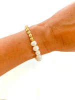 Fresh Water Pearl And Gold Dainty Bracelet