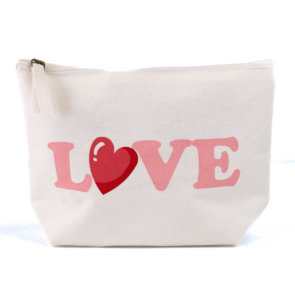 Love Cosmetic Bag   White/Red/Pink   10.25x6.75x3