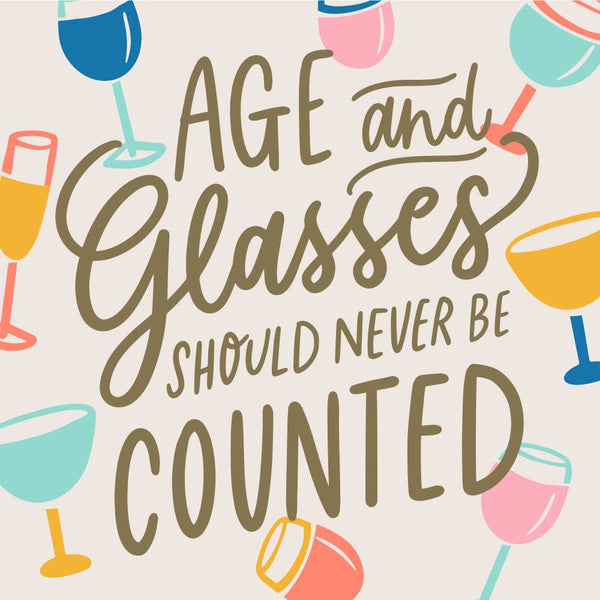 Funny Cocktail Napkins | Age and Glasses of Wine - 20ct