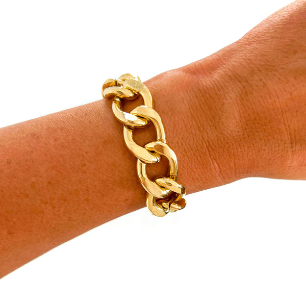 Gold Chunky Acrylic Chain Link Bracelet