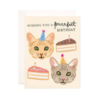 Purrfect Birthday Greeting Card - Punny Birthday Card