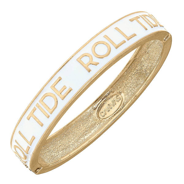 University of Alabama Roll Tide Enamel Hinge Bangle in White