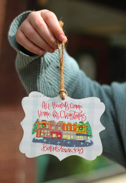 All Hearts Come Home for Christmas *Custom Town Name* Orname