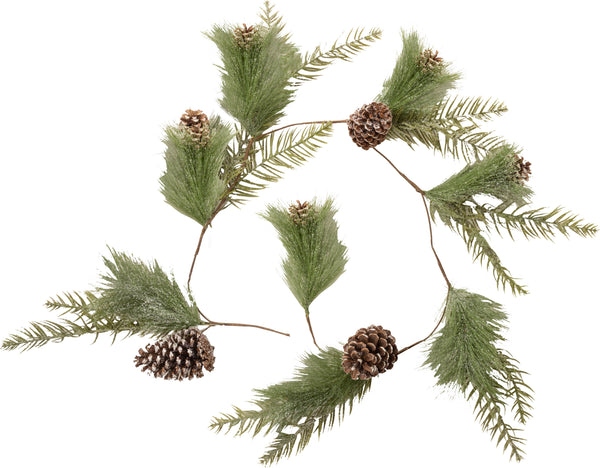 A37315-Faux frosted pine& nat pcone grland,60in