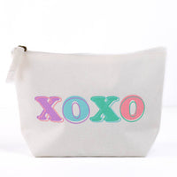XOXO Cosmetic Bag   White/Multi   10.25x6.75x3