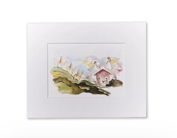 Over the Moon Gift Scenic Nativity Print